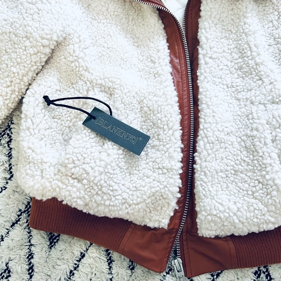 BLANK NYC Sherpa Jacket In Marshmallow - Picture 5 of 10